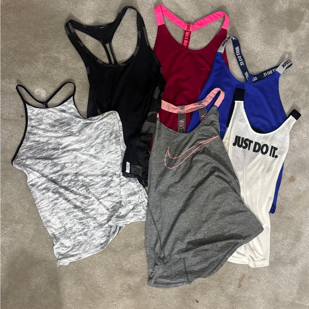 Nike Women's Tank Tops in Black, Gray, and White